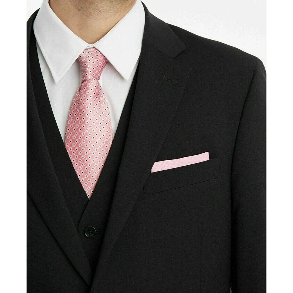 Tommy Hilfiger Mens Modern fit Suit Jacket Blazer 40R Black Solid Wool Blend